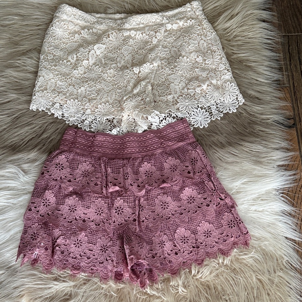 2 lace shorts sz Medium